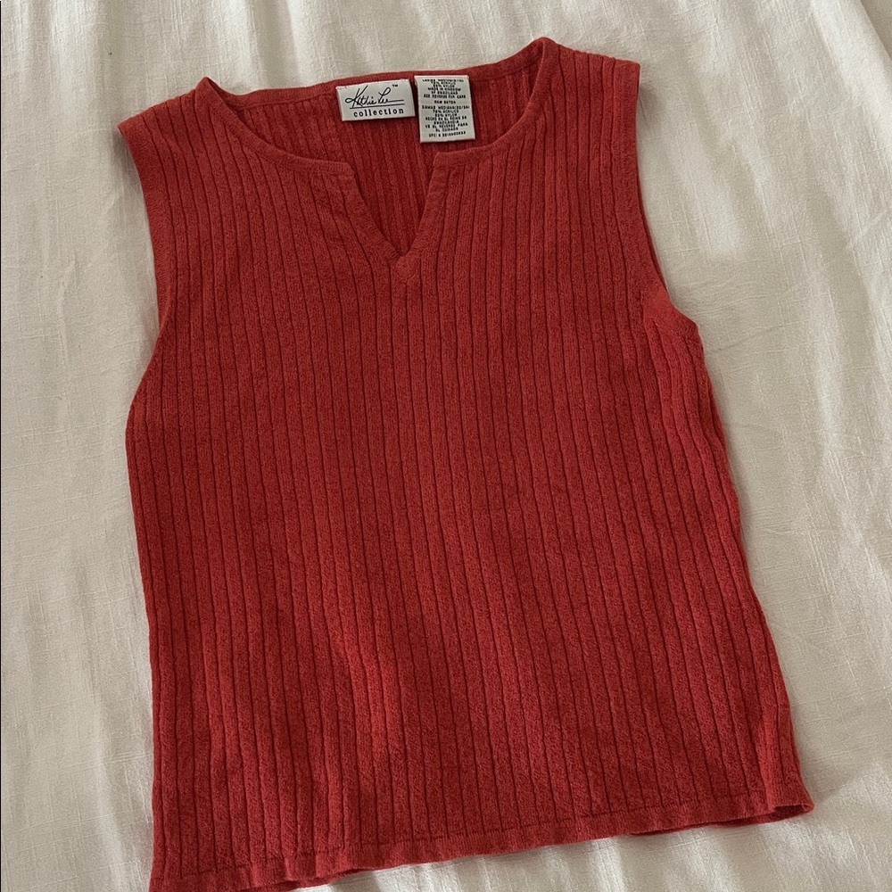 Pink Sleeveless Knit Top